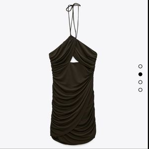 NWT Zara Draped Halter mini dress